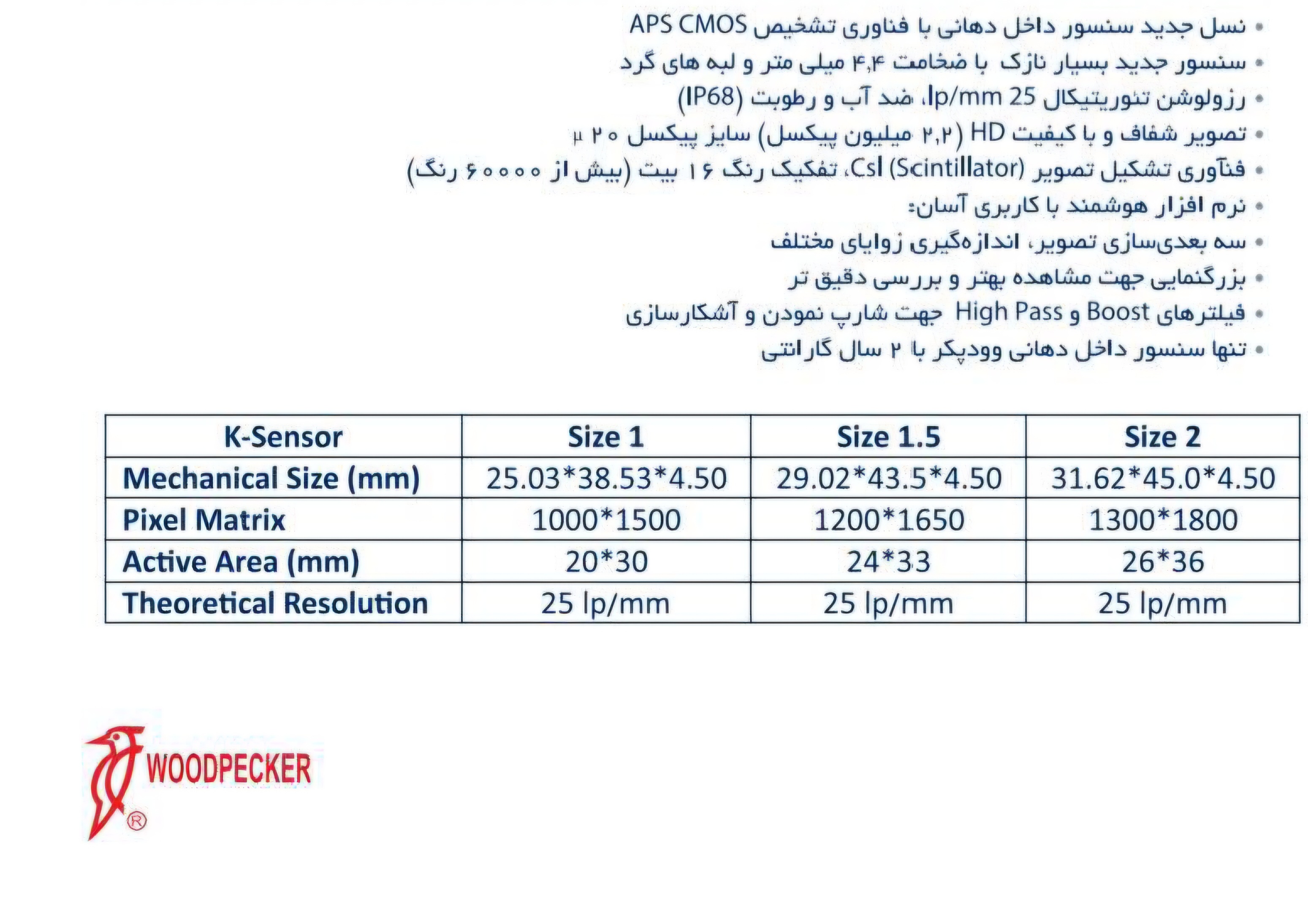 سنسور RVG وودپیکر مدل I SENSOR رکادطب