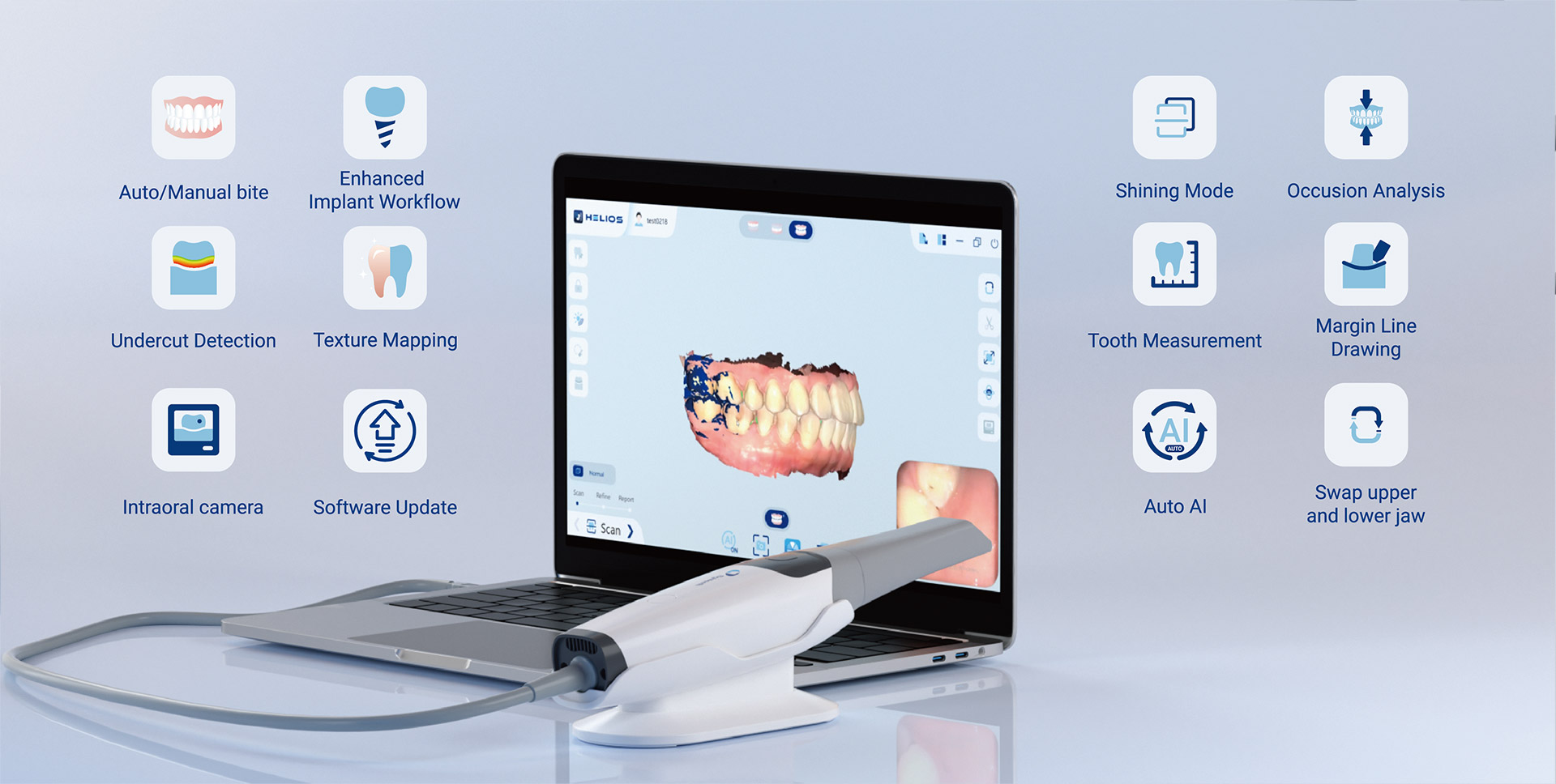 اسکنر داخل دهانی eighteeth مدل HELIOS 500 رکادطب 