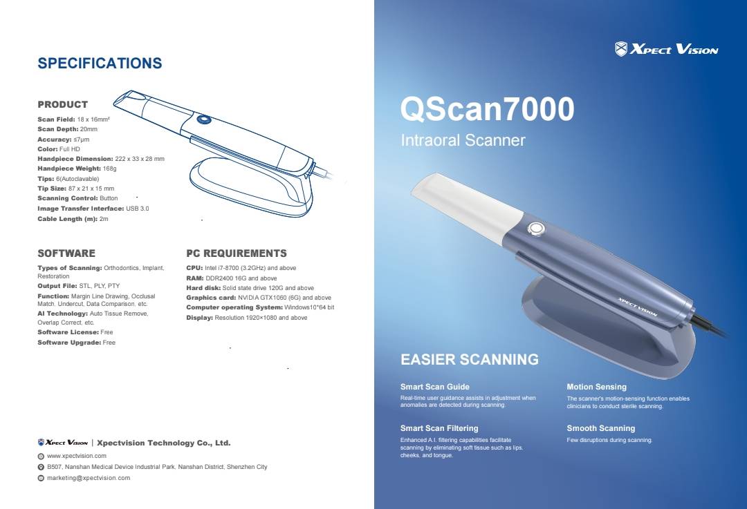 اسکنر داخل دهانی QScan7000 Xpect Vision رکادطب
