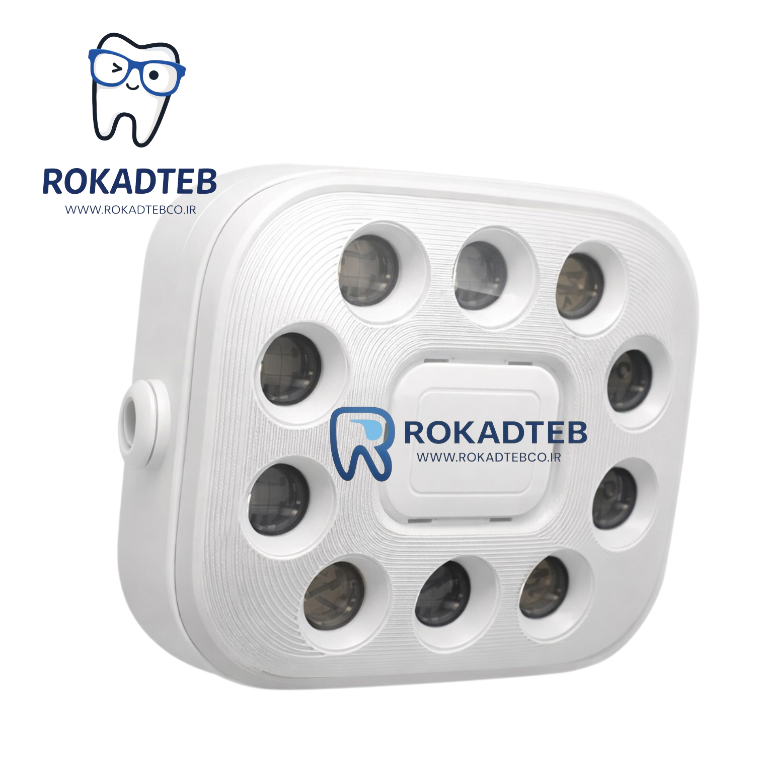 چراغ LED یونیت دندانپزشکی ۱۲ لنزه با نور سرد بدون سایه و طراحی ارگونومیک مناسب یونیت دندانپزشکی