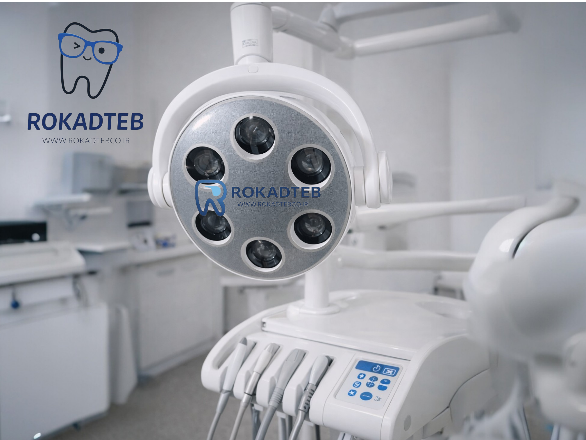 نور یکنواخت چراغ LED یونیت دندانپزشکی ۶ لنز گرد بدون سایه برای افزایش دقت درمان