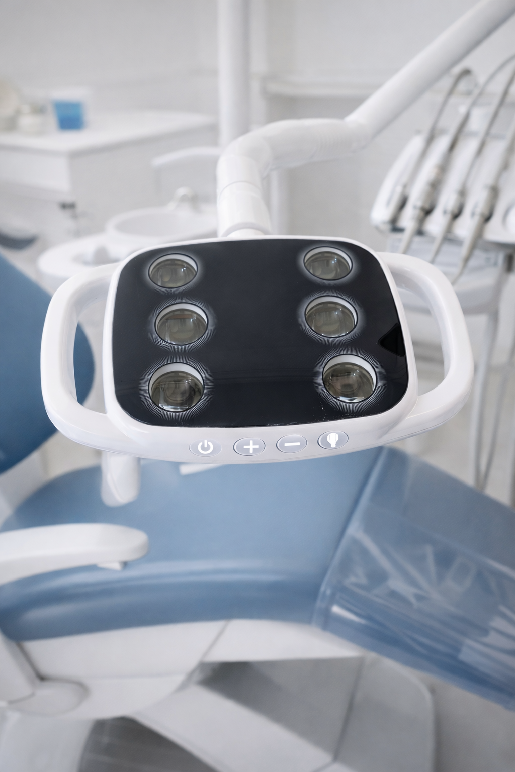 چراغ LED یونیت دندانپزشکی ۶ لنز بدون سایه با نور متمرکز مناسب درمان و جراحی