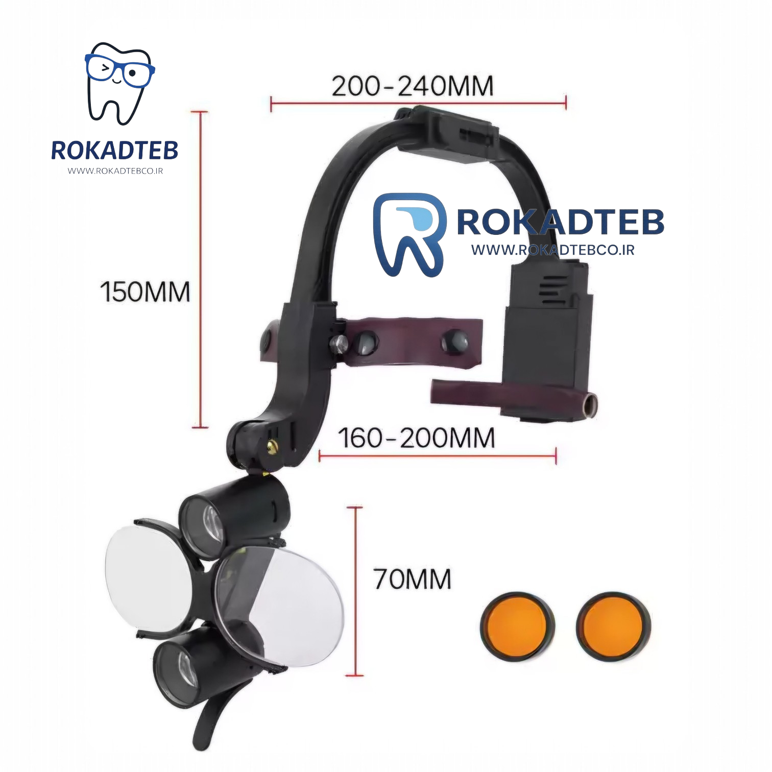 نمای نزدیک لوپ کلاهی سیمودنت Simodent Dental Head