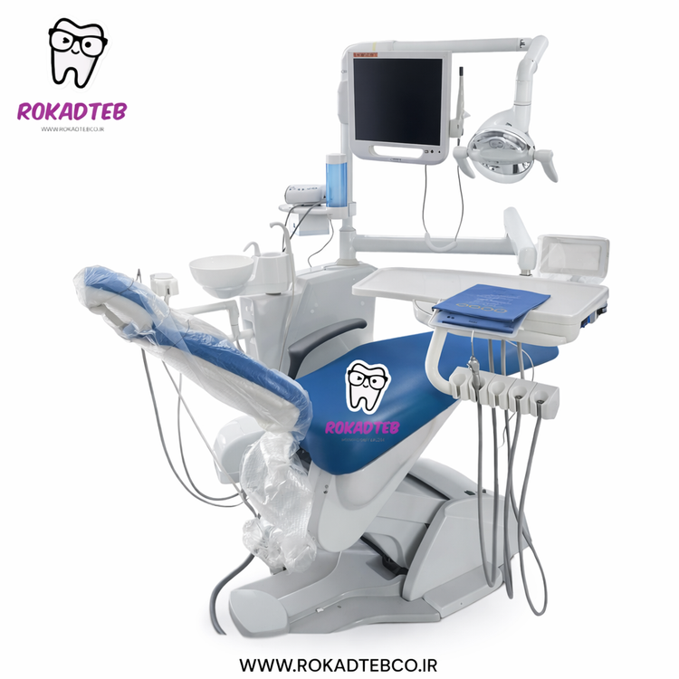 نمای کامل یونیت دندانپزشکی Firooz Dental FTZ Ala در کلینیک رکادطب