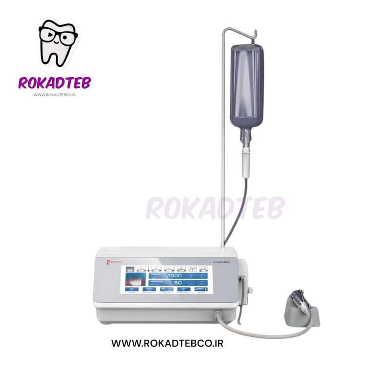 نمای زاویهدار موتور ایمپلنت Woodpecker Implanter با صفحه نمایش لمسی