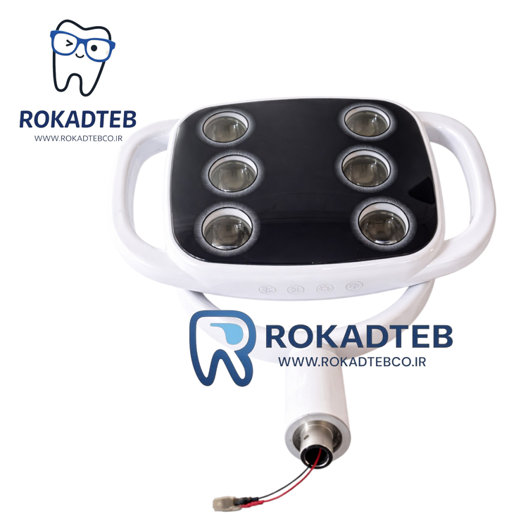 Dental Unit Shadowless LED Light 6 Lens mounted on dental chair for clinical illumination