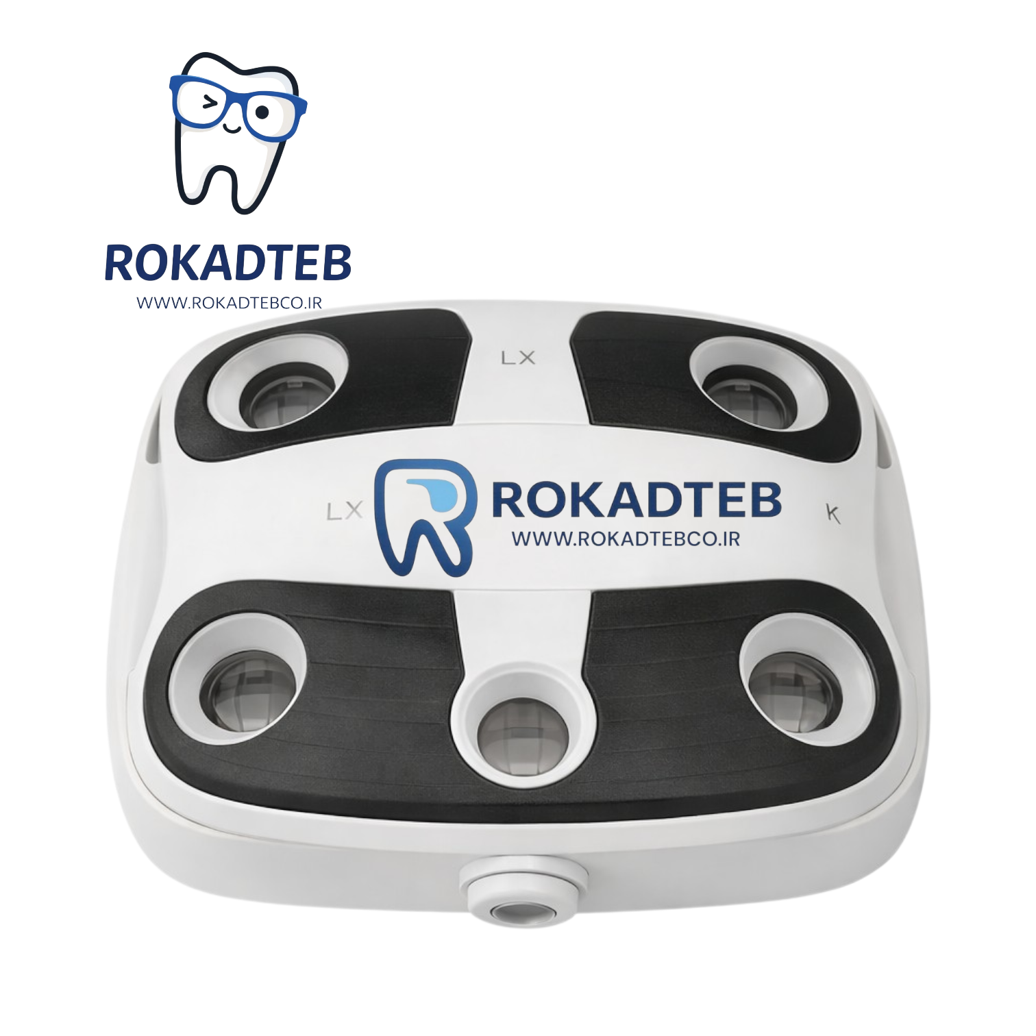 چراغ LED یونیت دندانپزشکی دو بازویی ۱۲ لنزه مدل LX با نور سرد بدون سایه مناسب کلینیک دندانپزشکی