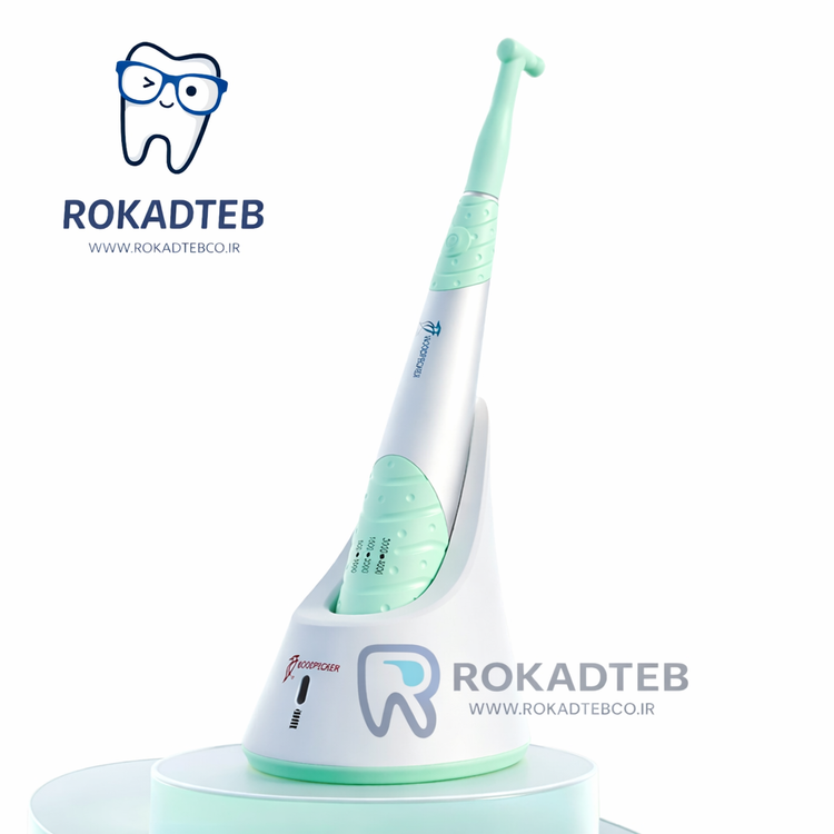نمای نزدیک هندپیس بیسیم جرمگیر Woodpecker با طراحی ارگونومیک و سری قابل تعویض