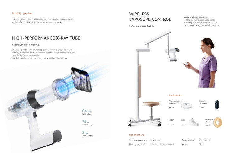 رادیوگرافی پرتابل وودپیکر Mini Ray Pro | تصویربرداری داخل دهانی رکادطب